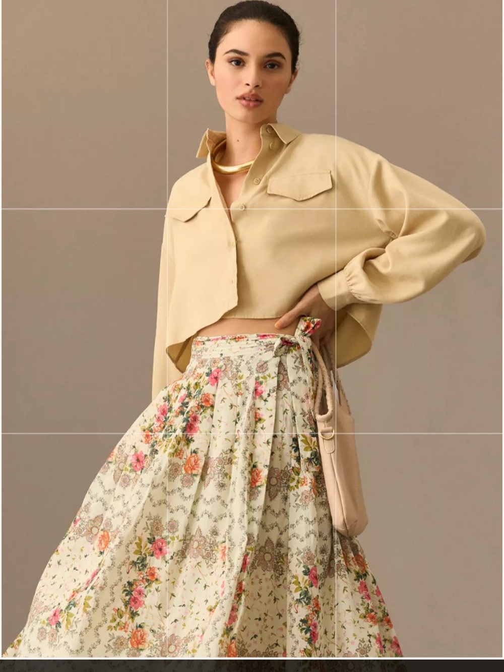 Anthropologie Floral Crossover Wrap Maxi Skirt Size 6